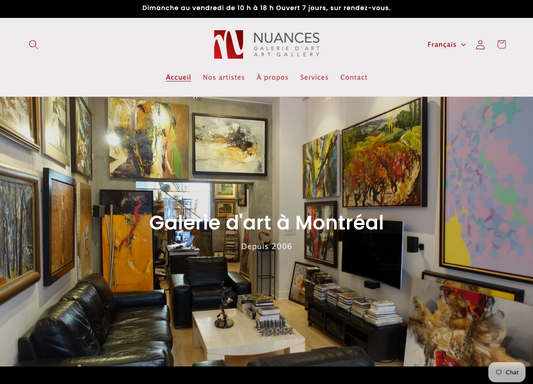 Galerie Nuances : migration de WordPress vers Shopify pour un meilleur référencement