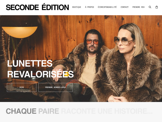 Seconde Édition : un site e-commerce complet pour des montures solaires vintage de prestige
